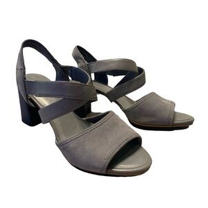 New Camper Myriam Sandals Heels Nubuck Suede Leather Strapy Block Heel Grey 38